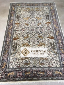 Kashmir Rug with Hunting Scene Rug Cleaning Church Brampton