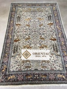 Kashmir Rug with Hunting Scene Rug Cleaning Church Brampton