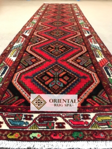 Kashmir Silk Rug Persian Wool on Cotton Hamadan Runner