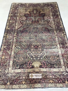 Kashmir Silk Rug Antique Persian Kirman