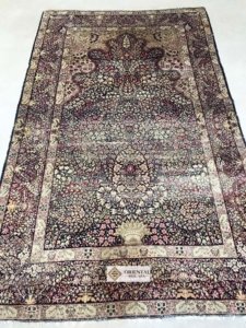Kashmir Silk Rug Antique Persian Kirman
